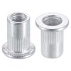 uxcell M6 Rivet Nuts Aluminum Alloy Flat Head Thread Inserts with Null 40pcs