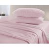 Plain Thermal Flannelette Flat Sheets 100% Brushed Cotton (Pink, Super King)