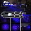 10W Adjustable Blue Burning Laser Pointer Visible Dot Torch Light with Battery