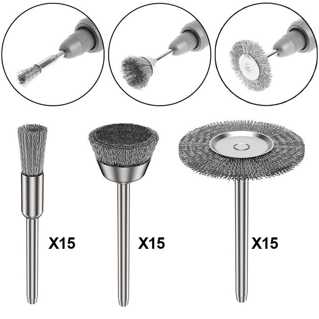 Stainless Steel Mini Wire Brushes (3-Pack)