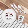 Personalised Children's Winter Penguin Dinner Set