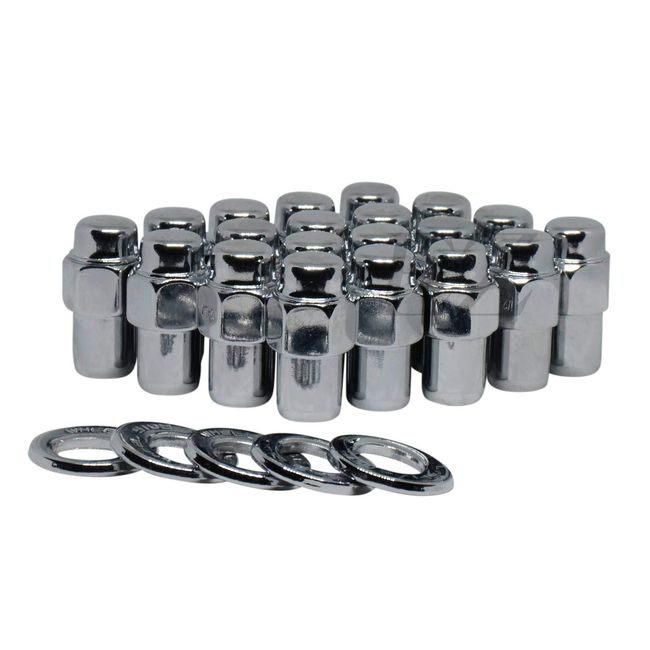 Cragar Standard Mag Lug Nut 7/16"-20 with Offset Washer Set of 24 Pcs