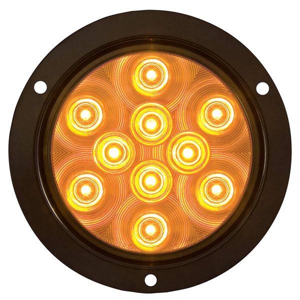 Optronics STL42ABP Amber Lens 4" Round Sealed LED Light with Mounting Flange