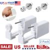 2 Pack Ear Piercing Disposable Kit Silver Stud Earring Gun DIY Home Self Ear US