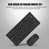 Keyboar Mouse EET Ultra-Thin USB Wired Keyboard and Mouse Set Combo (Black)