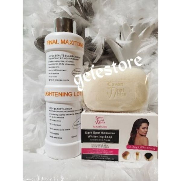 Original Final Maxitone Lightening Body Lotion And Anti Spots Bar SOAP.Authentic