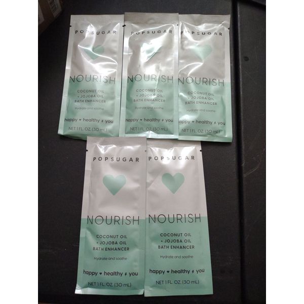 Popsugar nourish coconut Oil  jojoba Oil bath enhancer 1fl Oz 30 Ml X 5 Lot Of 5