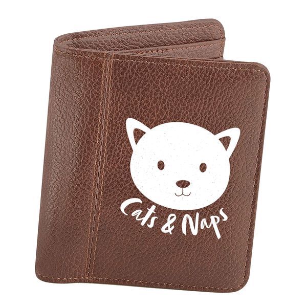 Flox Creative Mens Brown Wallet Cats and Naps