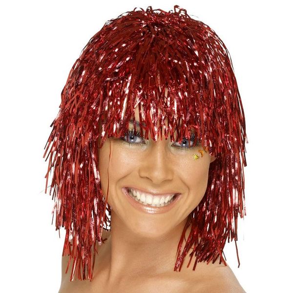 Smiffys Tinsel Wig (Red)