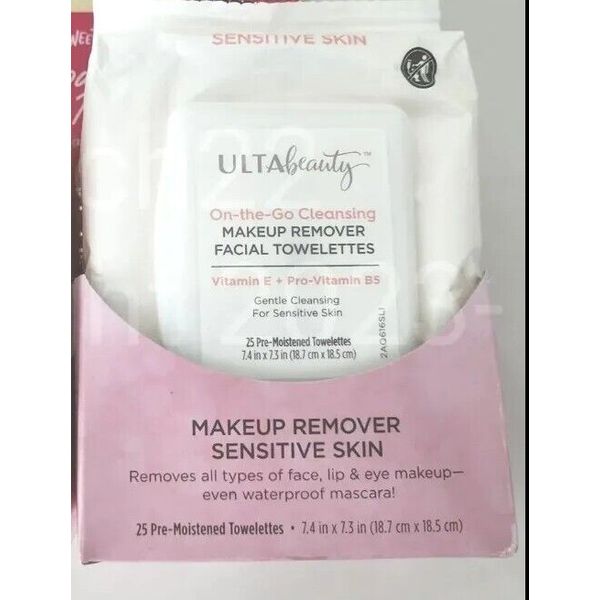 ULTA BEAUTY MAKEUP REMOVER FACIAL TOWELETTES ON THE GO CLEANSING PACK OF 25