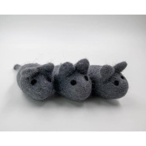 Dr. Judy Morgan's Naturally Healthy Pets Handmade Wool Mouse Cat Toy (3 Count)