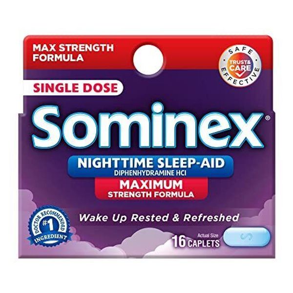 Sominex Nighttime Sleep-Aid Tablets, Maximum Strength Formula, Single Dose,