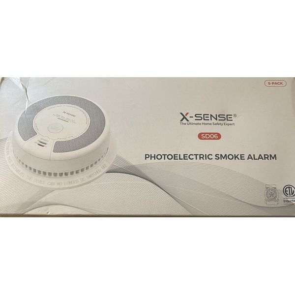 X-Sense SD06 Photoelectric Battery Smoke Detector-5 Pack