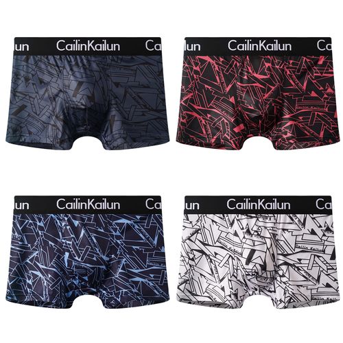 hxsnow Men’s Boxer Briefs, Pack of 4, Underwear, Flyless, Sweat Absorbent and Quick Drying, Breathable, Low Rise