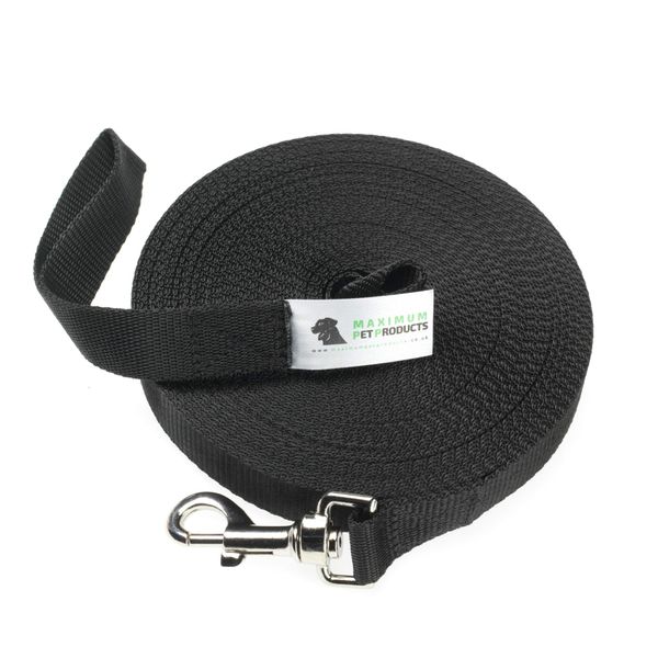 Maximum Pet Products Black Dog Training Lead 200ft/60m