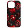 iPhone 14 Pro Max Cute Cherry Skull Pattern Red Skulls Black Background Case