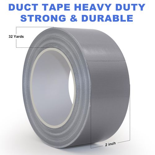 szwilnis Silver Duct Tape, Heavy Duty Waterproof, 2 Inches x 32 Yards, Durable, Easy-Tear, No Residue for Home Repairs, Industrial, Fixed Carpet Edge, DIY Projects