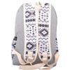 Womens Canvas Patterned Multi Pack Backack Rucksack 3 Piece Travel Set - Grey