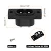 sourcing map C8 Panel Mount Plug Adapter AC 250V 2.5A 2 Pins IEC Inlet Module Plug Power Connector Socket Straight with Screws 1pcs