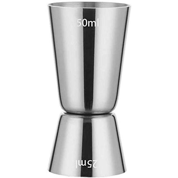 Sunerly Rainbow Plating 304 Stainless Steel 25/ 50 ml Measure Jigger Bar Craft Dual Spirit Measure Cup Peg Measuring Cup for Bar Party Wine Cocktail Shaker (1*25-50ml)