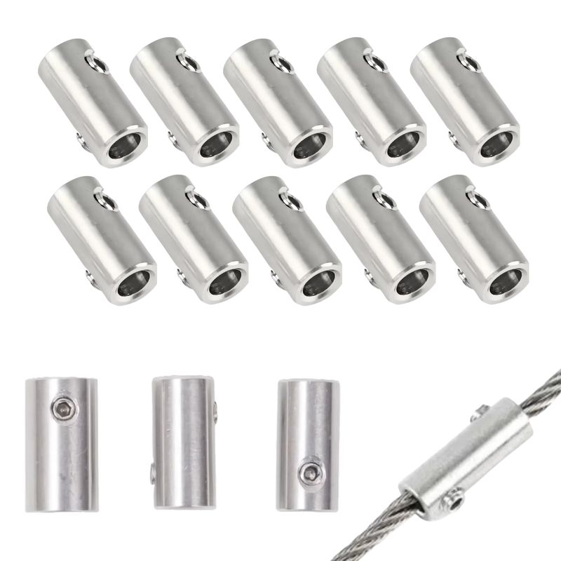 Mcoser 10Pcs Wire Rope Cable Clamp 4mm Stainless Steel Wire Rope ...