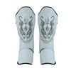 Playwell Matte White "Twin Tiger" Muay Thai Shin Guards - Pair (Medium)