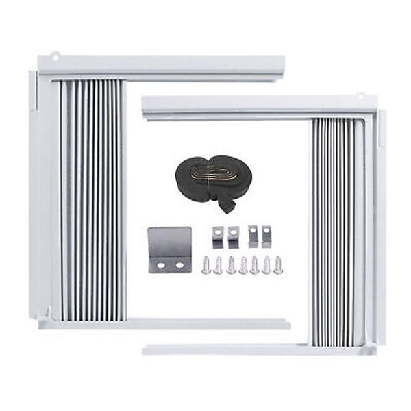 Window AC Side Panel With Frame Set Air Conditioner Accordion Filler Curtain