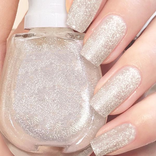 Milky Way Gold Glitter Nail Polish, Sparkly Nail Varnish 13ml, Quick-Dry and Long-Lasting Clear Glitter Nail Polish for Girls Women DIY Nail Art and Salon-Quality Manicures