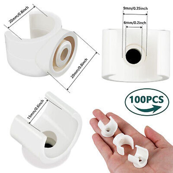 100Pcs 3/4 Inch Pipe Clips Plastic Pipe Hangers Clamps U Type Pipe Clamp↶