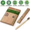 10 Pack  Bamboo Toothbrushes Biodegradable Soft Medium Charcoal Bristles