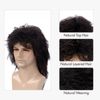 MEDISIFA Mullet 70s 80s Wig with Bangs Dark Brown Long Disco Hair Curly Men Wigs for Mens Man Male Hippie Rocking 80s Them Party Cosplay Costume Anime Heat Resistant Synthetic Hair 70's Wig