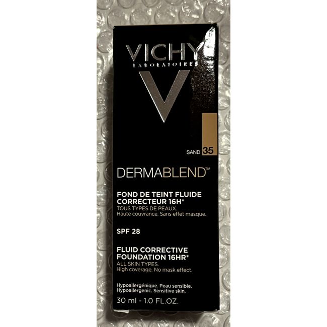 Vichy Dermablend Fluid Corrective Foundation 16h #35 Sand SPF 28 New Packaging