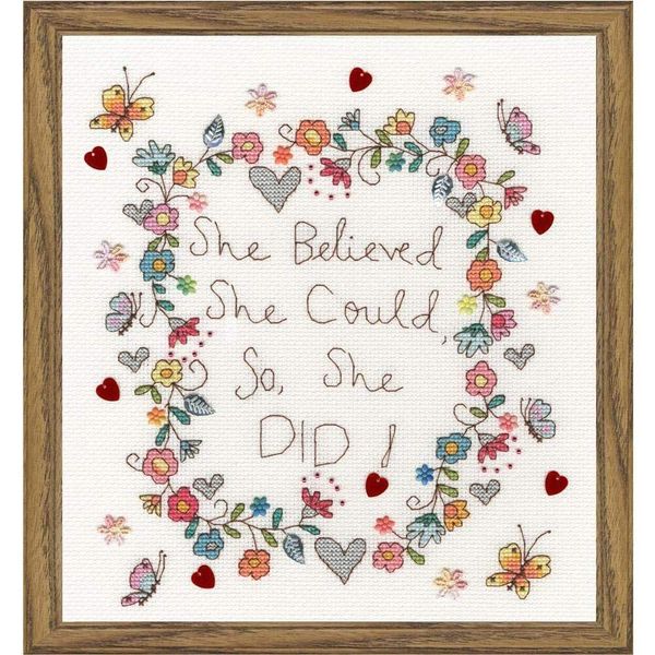 Bothy Threads Love Note 23x26cm XKA17 Counted Cross Stitch Kit Multicoloured