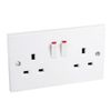 Electrical Socket Two Way DIY Socket Plug Wall Double Pole ideal for Home Indoor Offices Garages White