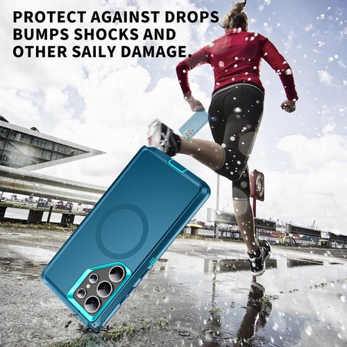 J-NIFB for Galaxy S25 Ultra Case [Compatible with MagSafe] [Shockproof] [3-Layer] Full Body Protection Rugged Heavy Duty Cover Case for Galaxy S25 Ultra 5G,Turquoise