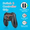 Mcbazel 2-Pack Joy-Con Grips for NS Switch 2, Ergonomic Switch 2 Grip with ABS L/R Trigger Extensions & Quick-Fit Installation (Black)