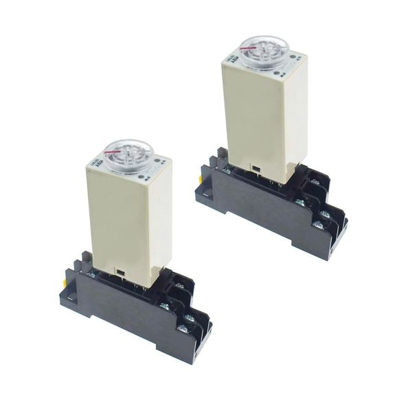 2PCS H3Y-2 12VDC 0-10 Minute 8 Pin Time Relay Adjustable Electric Delay Timer 5A AC Time Delay Relay