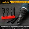 Nut Driver Set Hakkin 7Pcs E Torx Socket Set 1/4” Hex Shank Impact Nut Diver Set Power Nuts Driver Drill Bit Tools Hex Nut Driver Drill Bit Tools Nutsset E4 E5 E6 E8 E10 E12 E14
