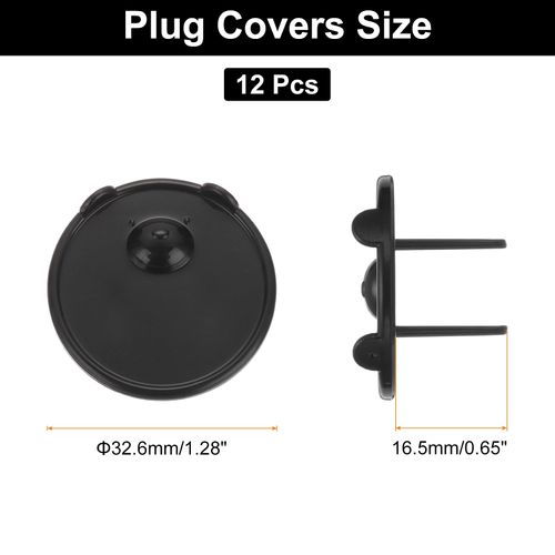MECCANIXITY 12 Pack Outlet Covers Proofing, Plug Covers Easy Installation Electric Plug Protectors Safety Socket Cover Plugs Protector Black