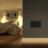 BG Electrical Double Switched Power Plug Wall Socket, Nexus Metal, Matt Black, 13A, NFB22B