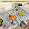 Large Stone Dish Drying Mats for Kitchen Counter, 24"L X 16"W, Gray