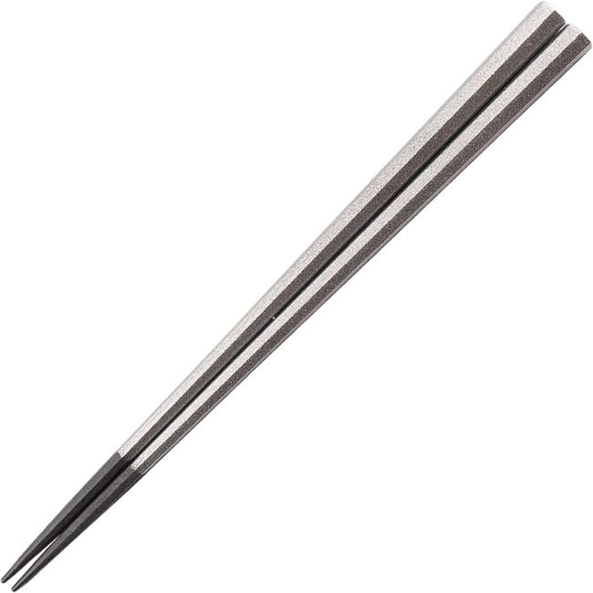 Fukui Craft Chopsticks PBT Resin Coated Chopsticks, Made in Japan, Dishwasher Safe, Hexagonal Chopsticks, Silver, 8.9 inches (22.5 cm), Made in Japan