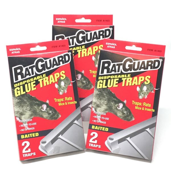 6 MOUSE GLUE TRAPS RAT SNAKE BUG SPIDER ODORLESS BAITED TRAPAS DE PEGAMENTO