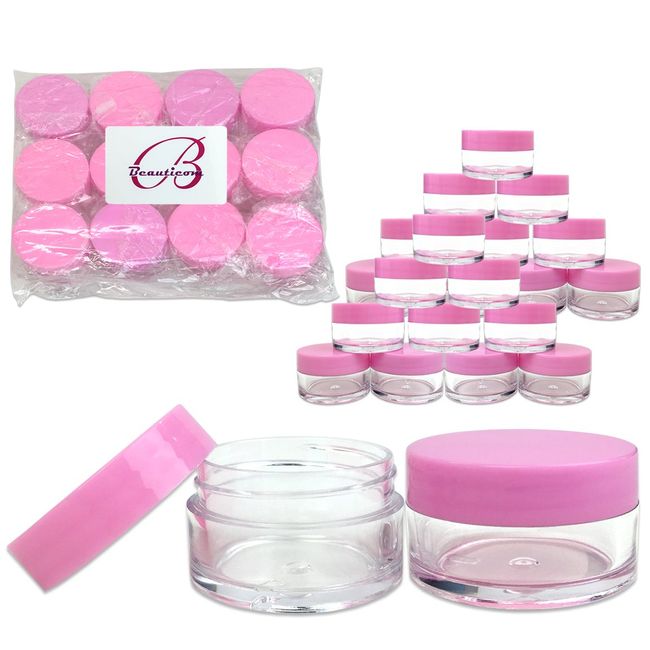 20G/20ML Plastic Clear Cosmetic Sample Jars (Round Top