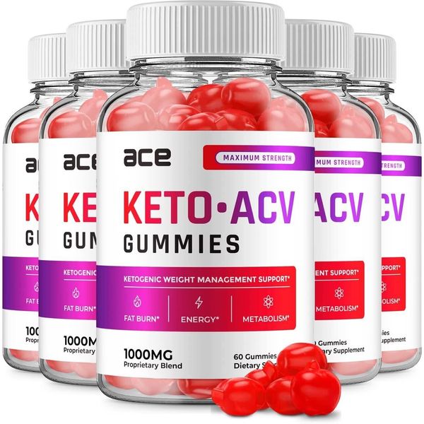 (5 Pack) ACE Keto ACV Gummies ACE ACV Advanced Formula  Plus Apple Cider...