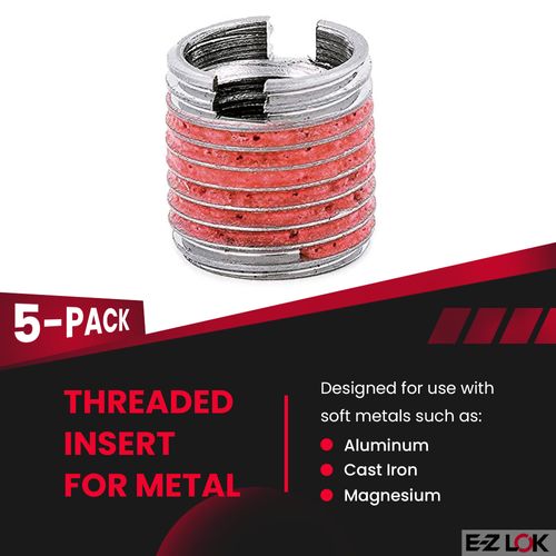 E-Z LOK - 303-008 E-Z Lok Externally Threaded Insert, 303 Stainless Steel, #8-32 Internal Threads, 5/16"-18 External Threads, 0.290" Length, Made in US (Pack of 5)