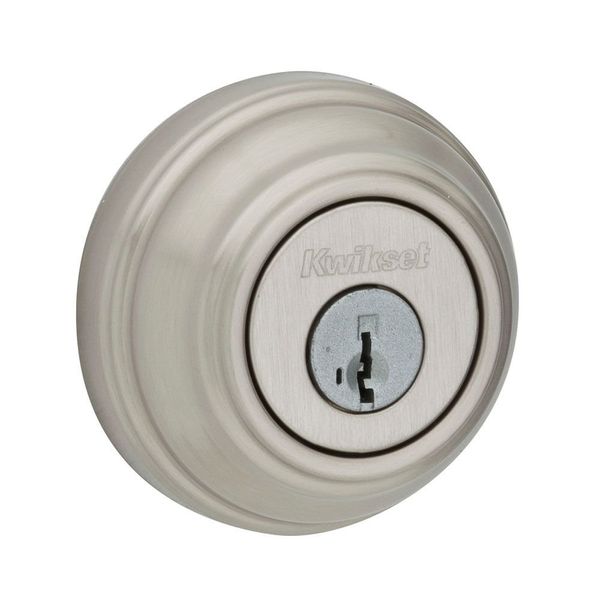 Kwikset 985 Double Cylinder Deadbolt featuring SmartKey in Satin Nickel