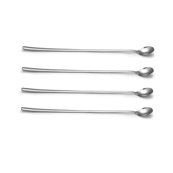 IMEEA Long Spoon, Bar Spoon, Parfait Spoon, 12.2 inches (31 cm), Yogurt, Stainless Steel, Dishwasher Safe, Silver, Set of 4