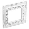 BG PCDBSEMS2W Brushed Steel Evolve 2 Euro Module Front Plate - White Insert