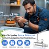 Pcmursal Broken Threaded Pipe Extractor Tool, Broken Pipe Extractor Tool, Stripped Screws and Damaged Bolts (Silver)